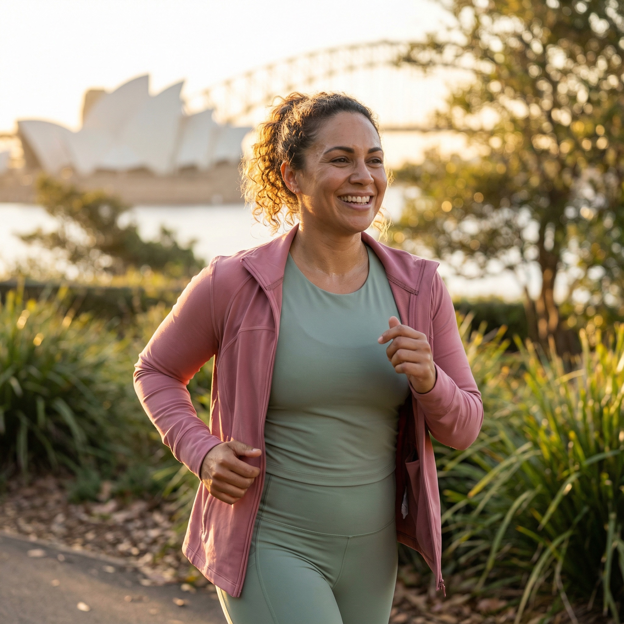 Active woman jogging outdoors representing health and wellness lifestyle